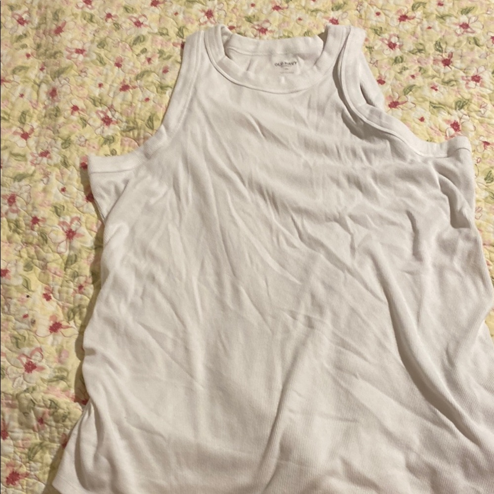 Old Navy Tan and Cream Sleeveless Relaxed Tank Top